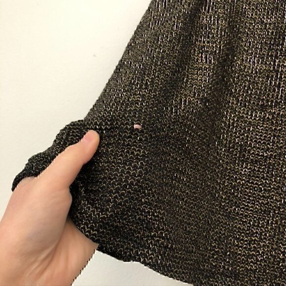 NEW NWT BCBGENERATION Pull Up Circle Skirt Black Gold Short Mini A-Line S - FLAW - Picture 10 of 11